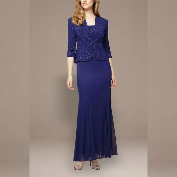 sachin and babi light blue dress Alex Evenings 8160476 main image 1